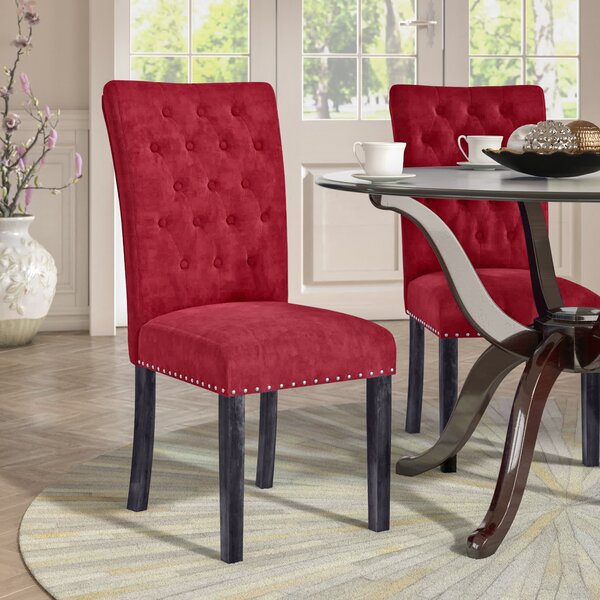 Stonefort tufted velvet upholstered dining chair darby home co upholstery new arrivals